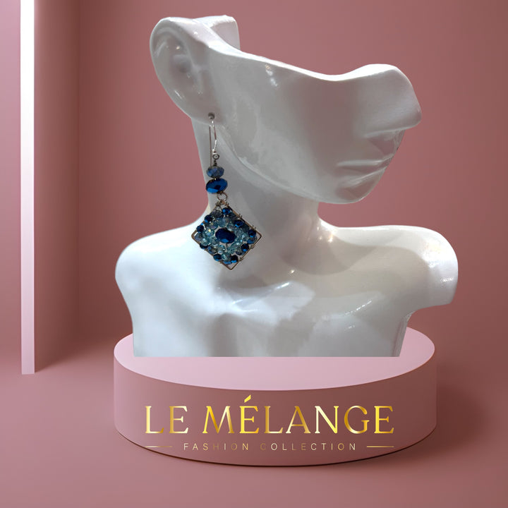 Le Mélange Geometric Shape Crystal Earrings