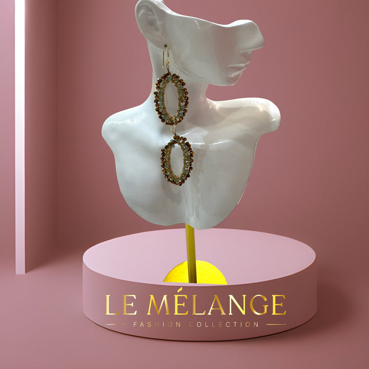 Le Mélange Aqua-Gold Handmade Earrings