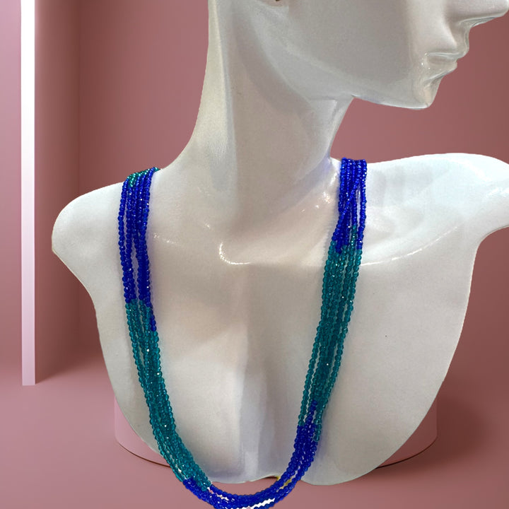 Beautiful mixed blue crystal necklace.