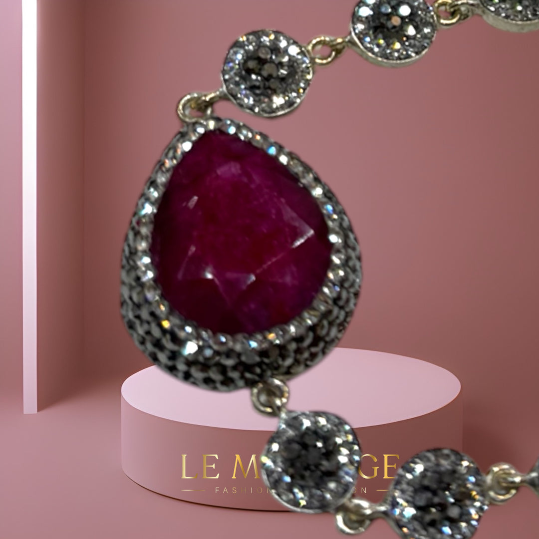 Classic Swarovski crystals with ruby bracelet