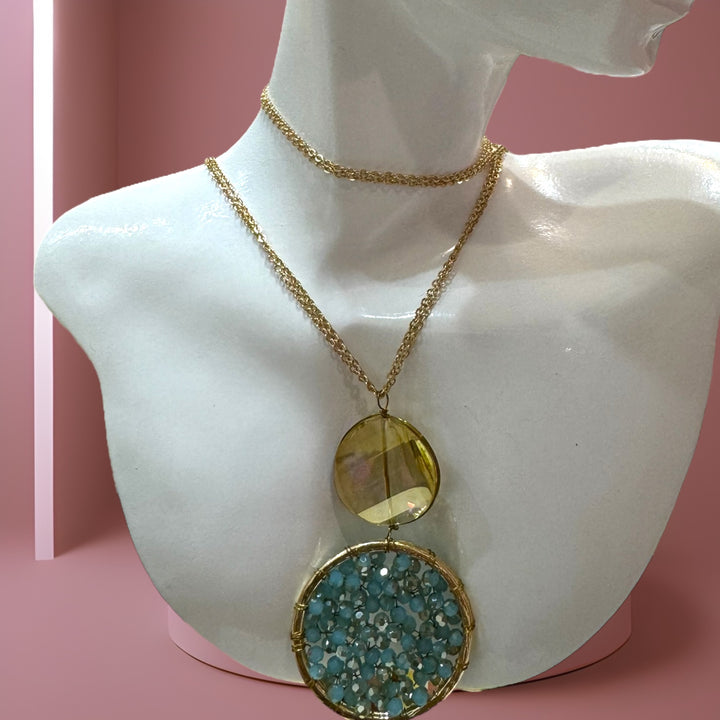 Dazzling Aqua Blue Crystal Necklace