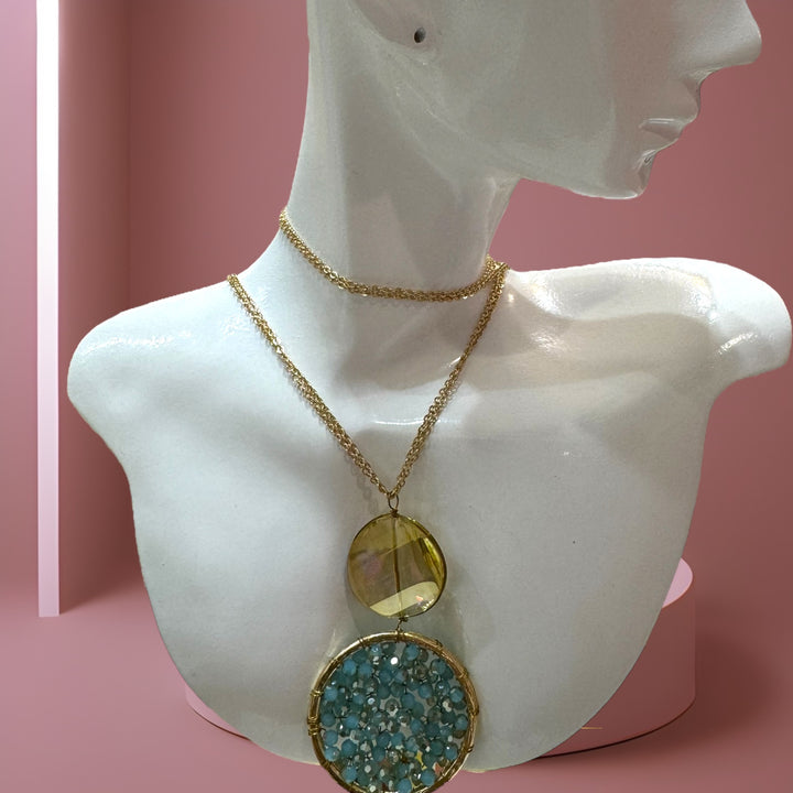 Dazzling Aqua Blue Crystal Necklace