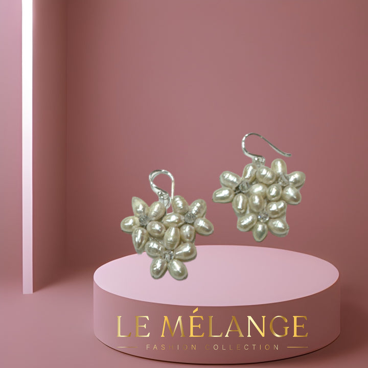 Le Mélange Delicate Freshwater Pearl Flower Earrings