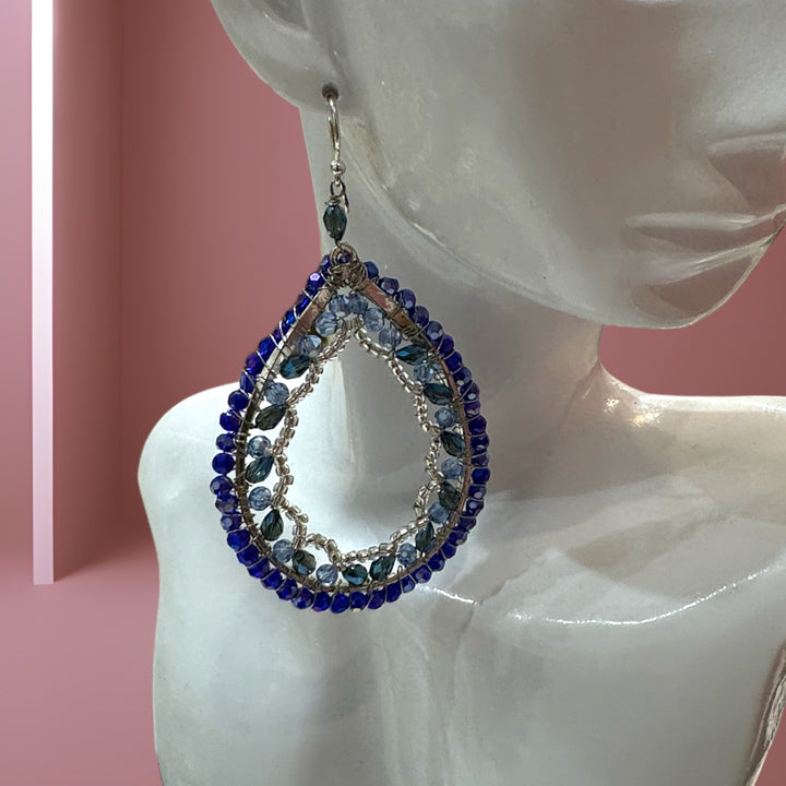 Le Mélange Royal blue crystal earrings