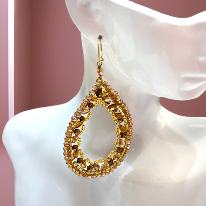 Le Mélange Champagne Crystal Earrings