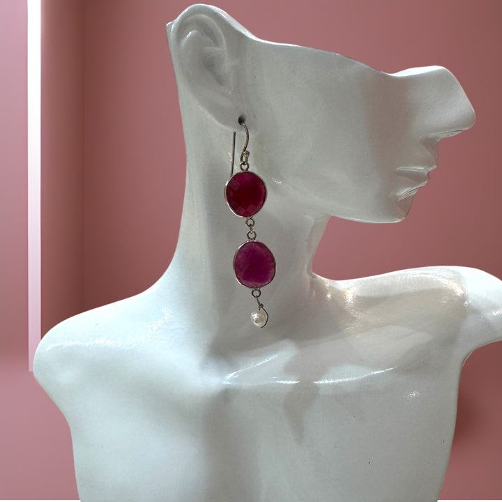 Stunning Silver Ruby Earrings