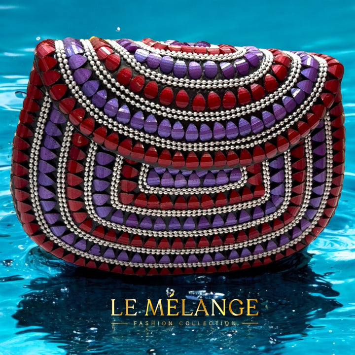 Exquisite handcrafted bass clutch with intricate beadwork.