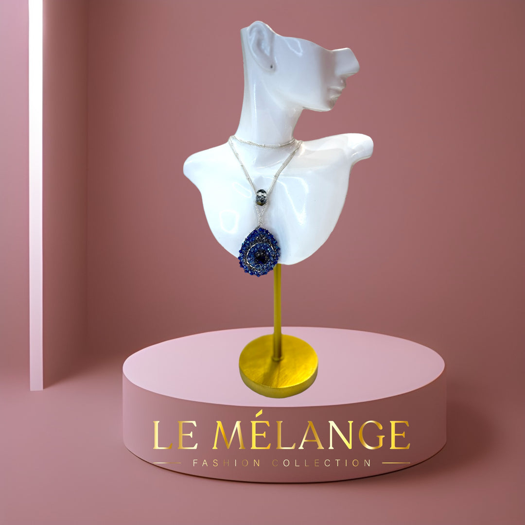 Le Mélange Crystal Brass chain Necklace