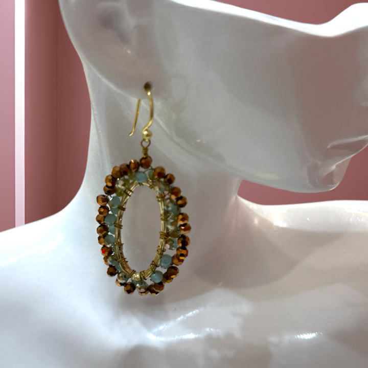 Le Mélange Aqua-Gold Handmade Earrings