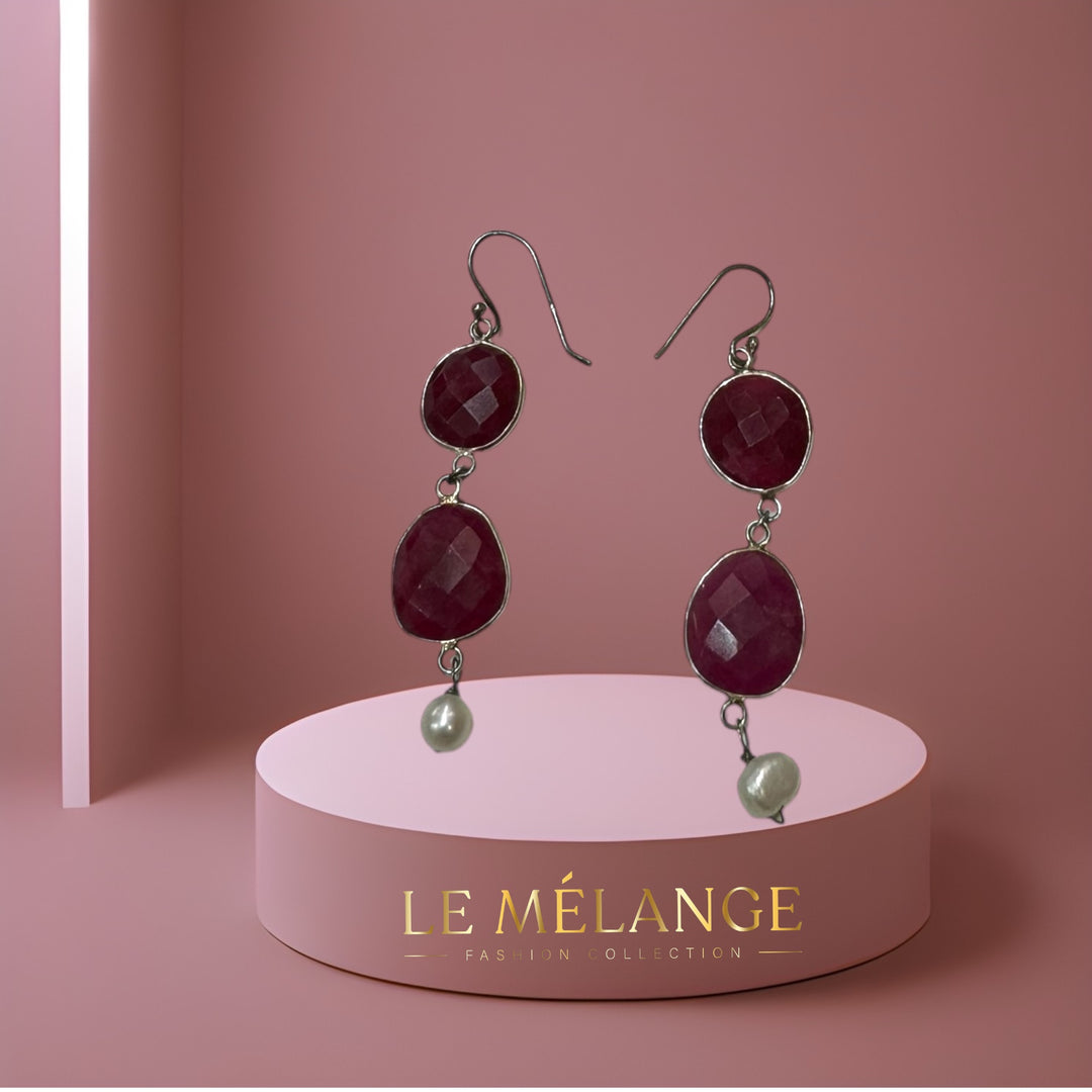 Stunning Silver Ruby Earrings