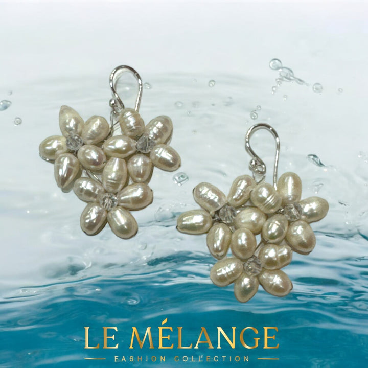 Le Mélange Delicate Freshwater Pearl Flower Earrings