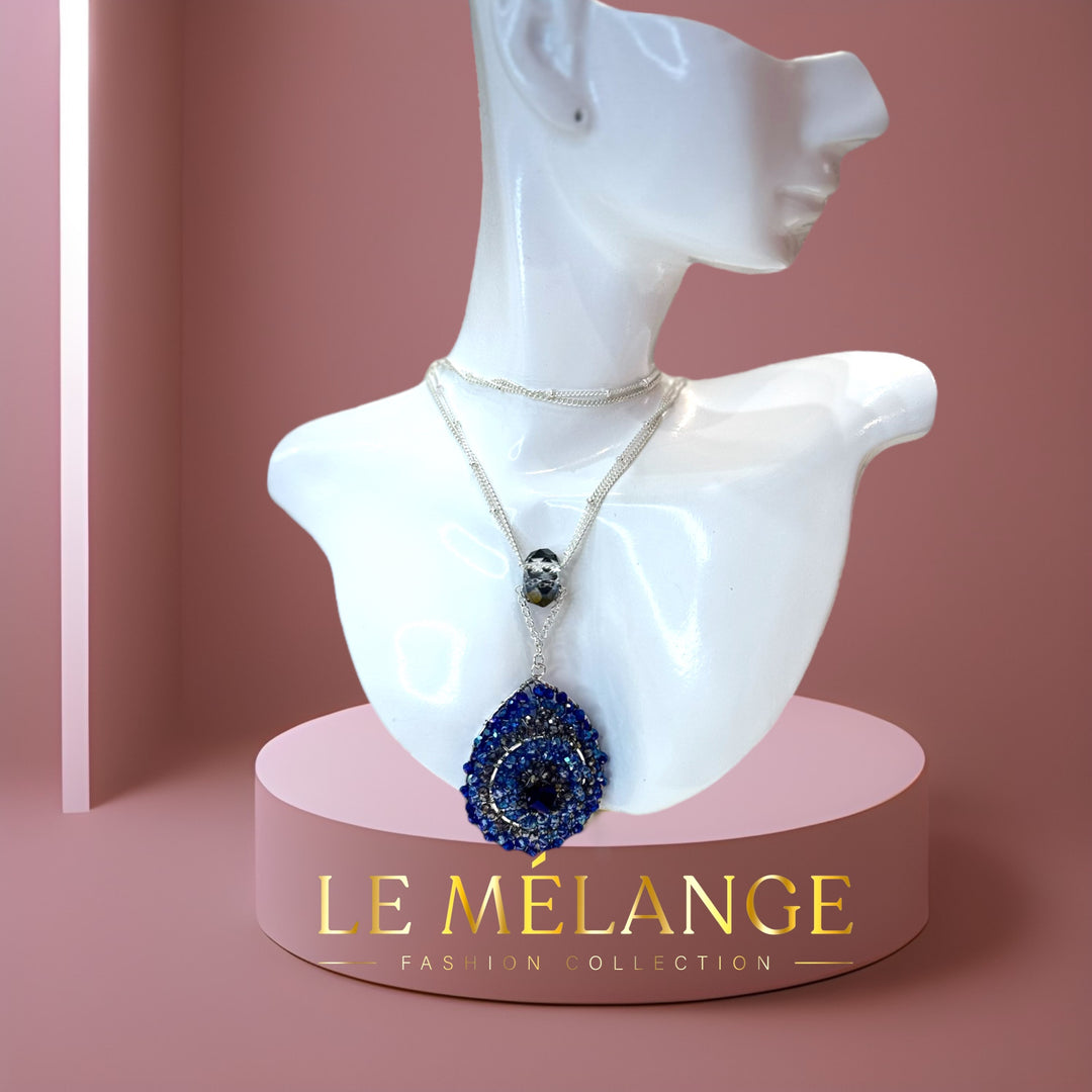 Le Mélange Crystal Brass chain Necklace