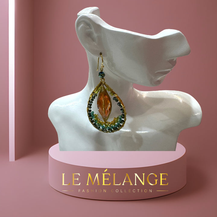 Le Mélange Gold Brass Crystal Earrings