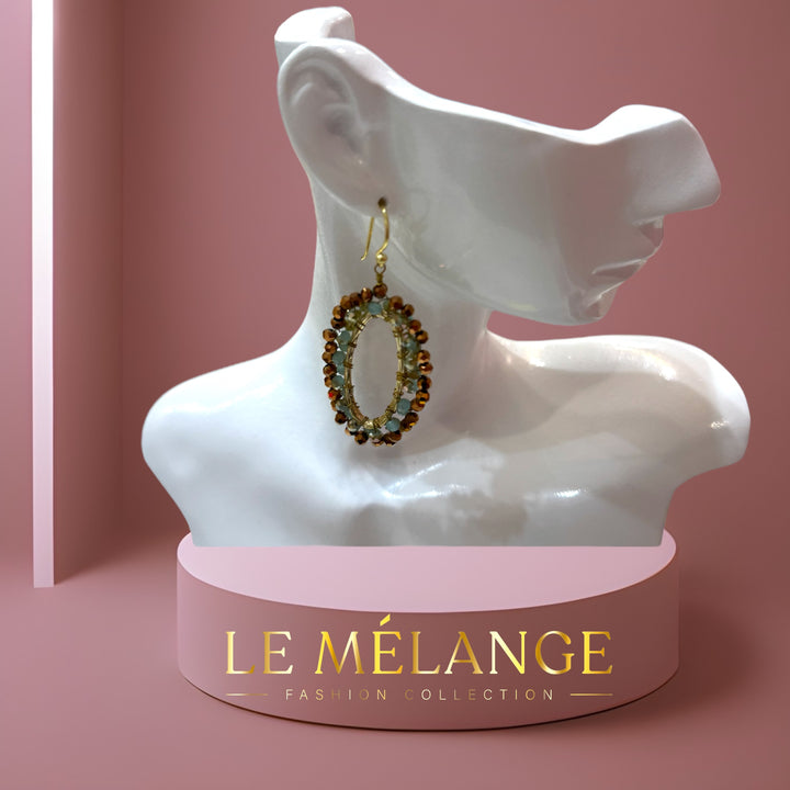 Le Mélange Aqua-Gold Handmade Earrings