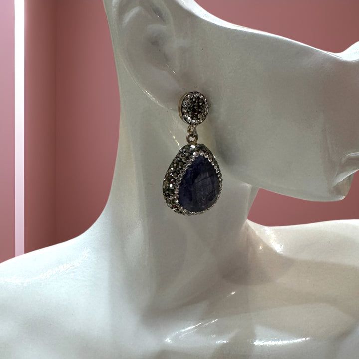 Stunning Turkish silver sapphire and Swarovski crystals