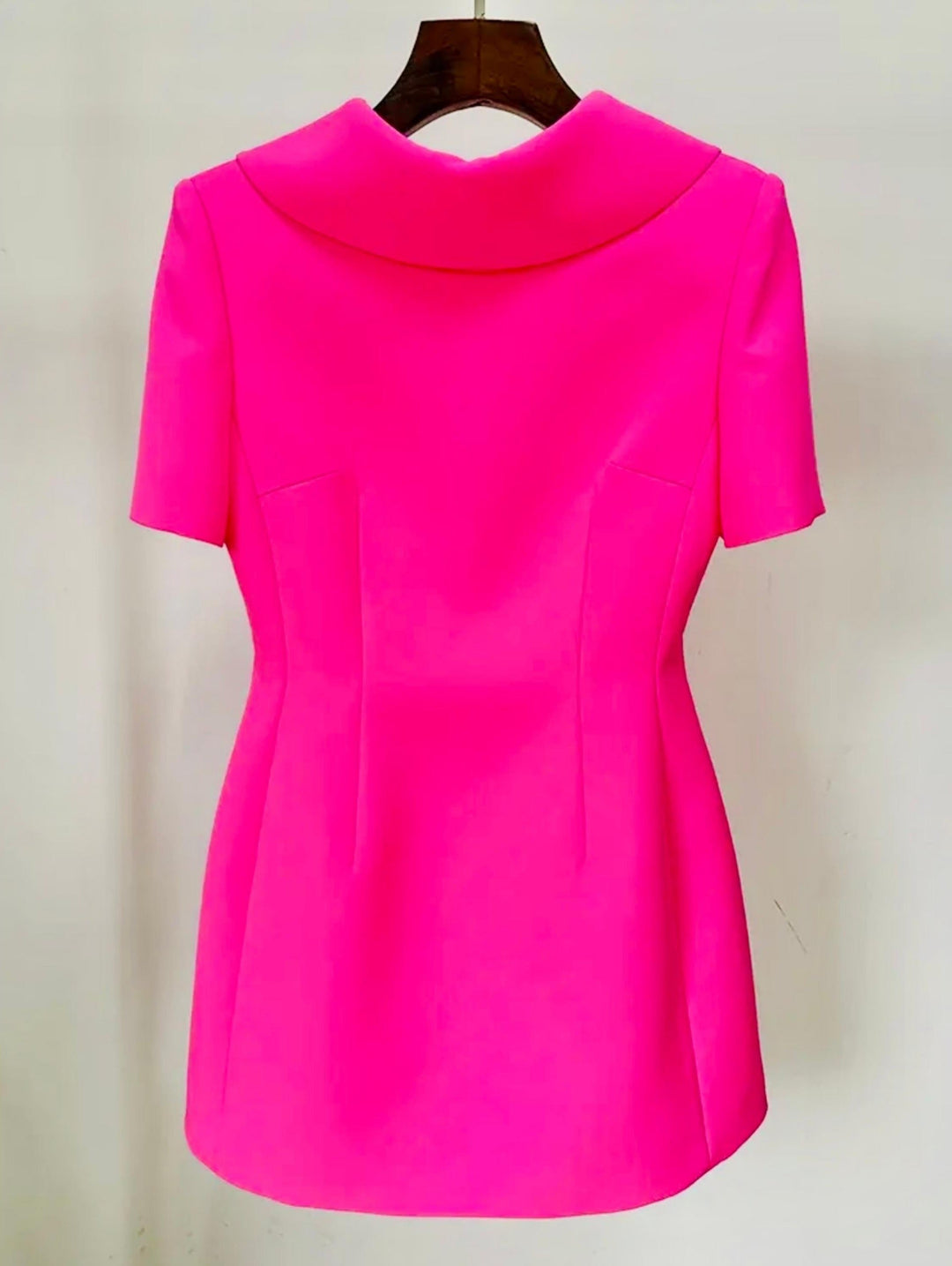 Rose Pink V-Bow Dress - Elegance Redefined with Sophisticated Flair