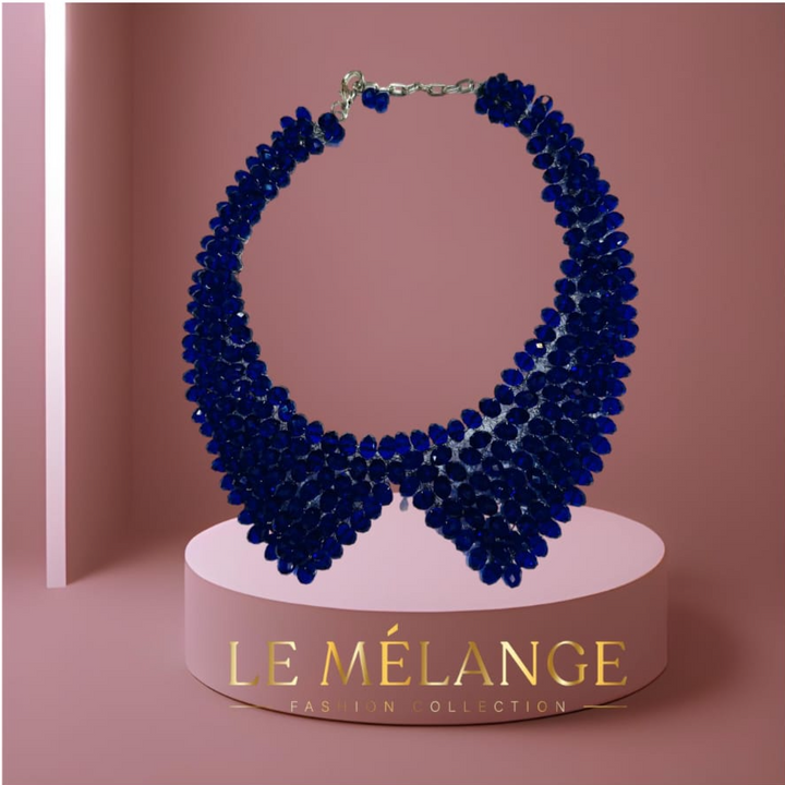 Royal Blue Crystal collar necklace - Elegant Jewelry