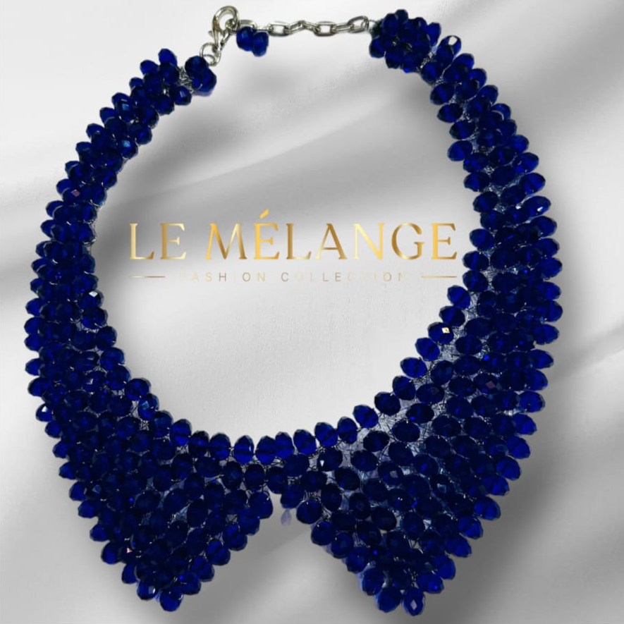 Royal Blue Crystal collar necklace - Elegant Jewelry